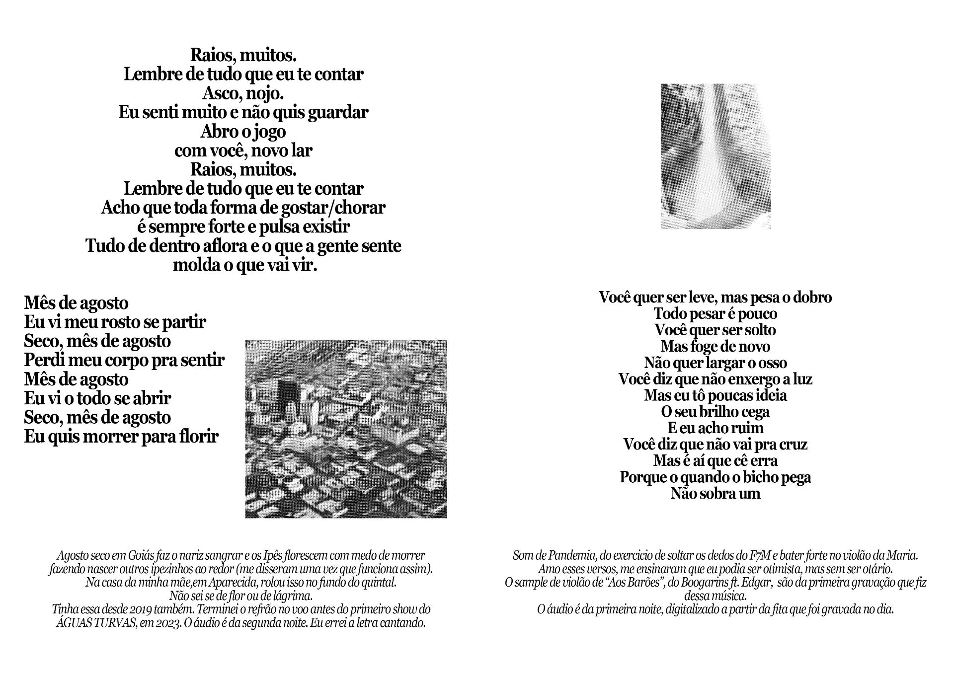 Zine Dias Fora Almeida — Raios, Muitos / Mês de Agosto / Você quer ser leve